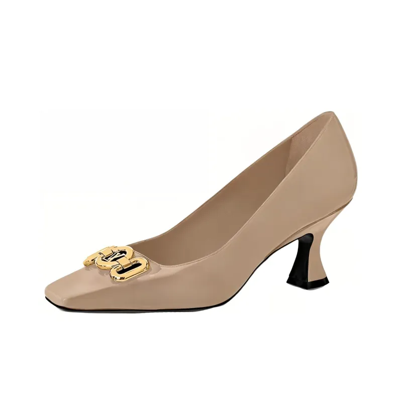LOUIS VUITTON Rotary Chunky Heel High Heels 6.5cm Women's Umber-0