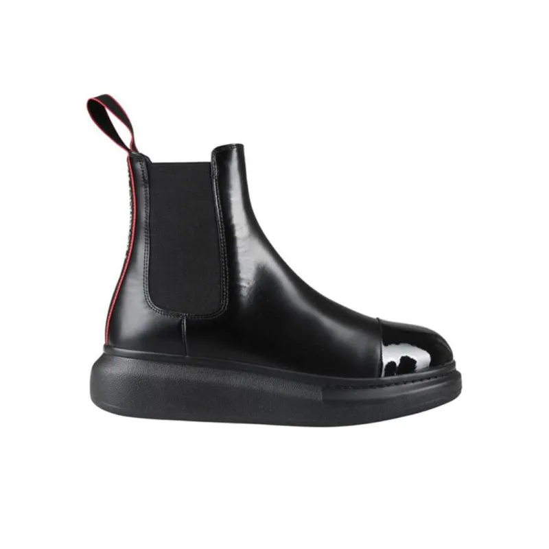 Alexander McQueen Hybrid Chelsea Boot Black Red Detail-1