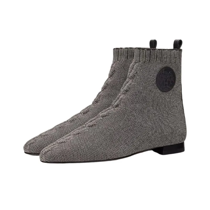 HERMES Ankle Boots Women's Gray-2