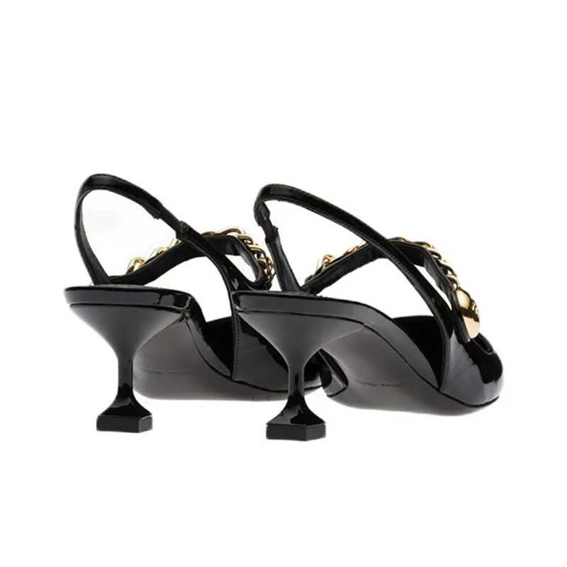 MIU MIU Slim Heel High Heels 5.5cm Women's Black-4