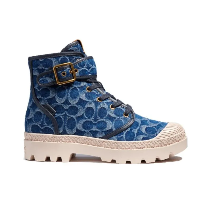 COACH Trooper Ankle Boots Men's Denim Blue-1