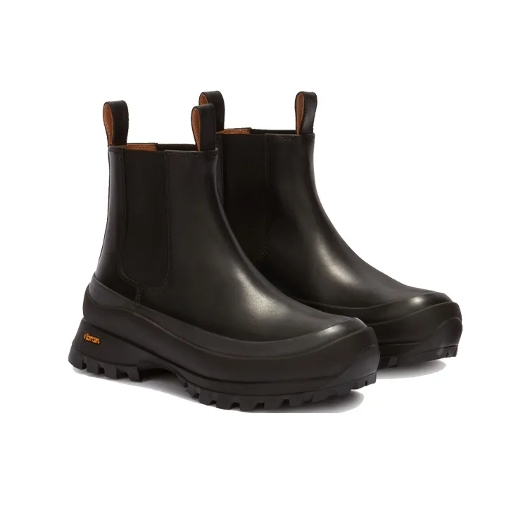 JIL SANDER Short Chelsea Boots Men's Pure Black-2