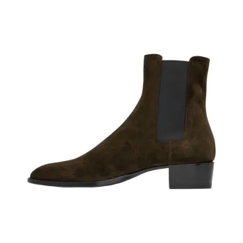 SAINT LAURENT Wyatt Block Heel Chelsea Boots