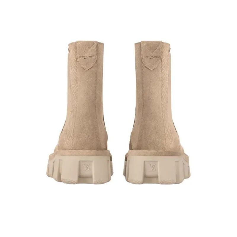 LOUIS VUITTON Short Chelsea Boots Men's Beige-3