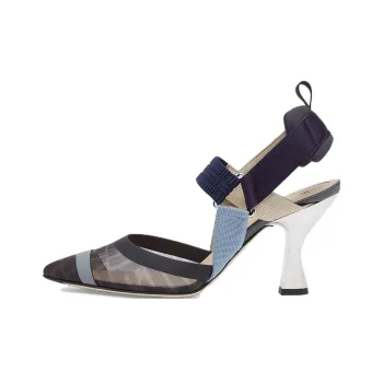 FENDI Block Heel High Heels 8.5cm Women's Light Brown