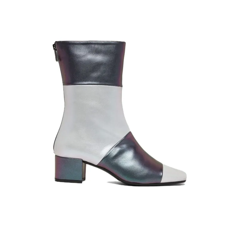 Carel Ankle Boots 4cm Women's Black Silver-4