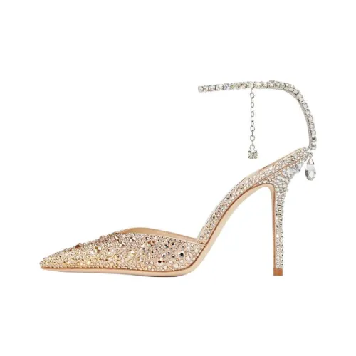 Jimmy Choo Saeda Slim Heel High Heels 10cm Women's Gold