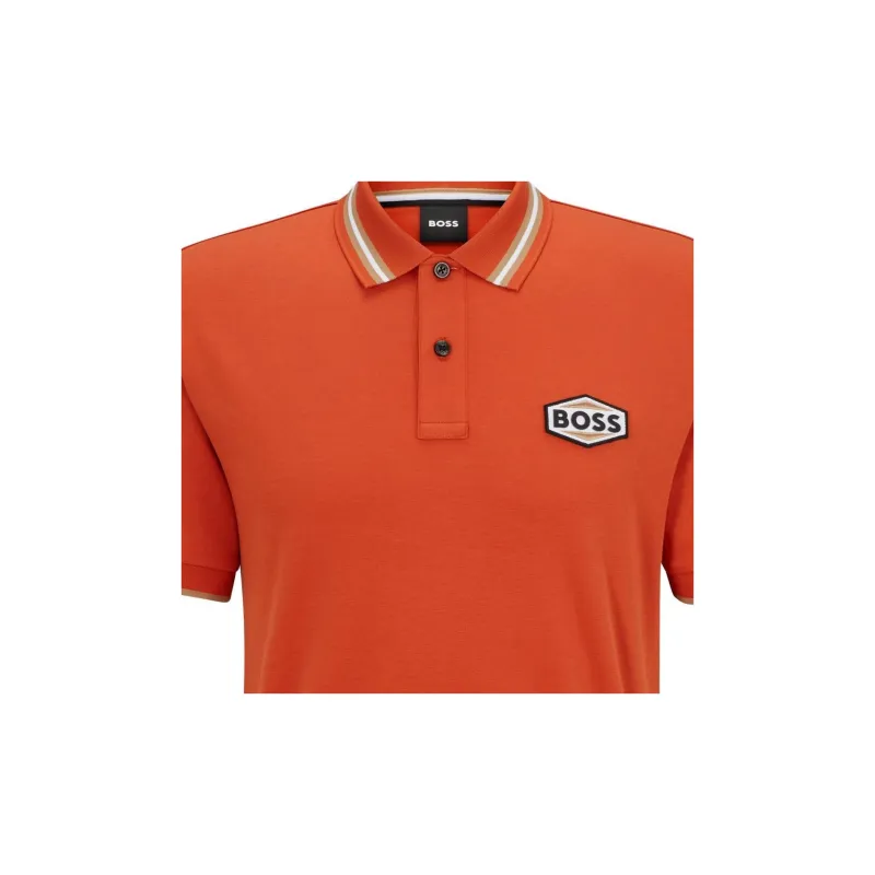 HUGO BOSS Polo Shirts Men Orange-4