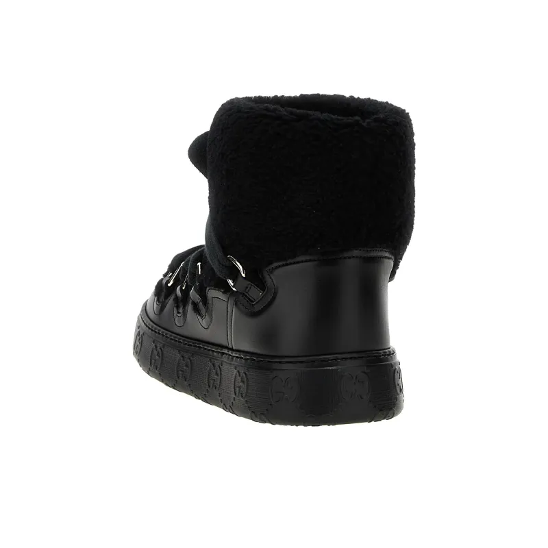 GUCCI Teddy Short Snow Boots Women's Black-3