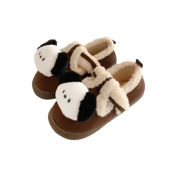 SHIGUDE Cotton Slippers Women's Dark Coffee