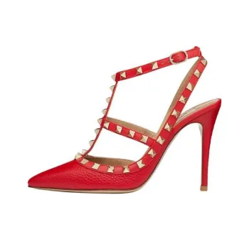 Valentino Rockstud Slim Heel Casual High Heels 11cm Women's Red