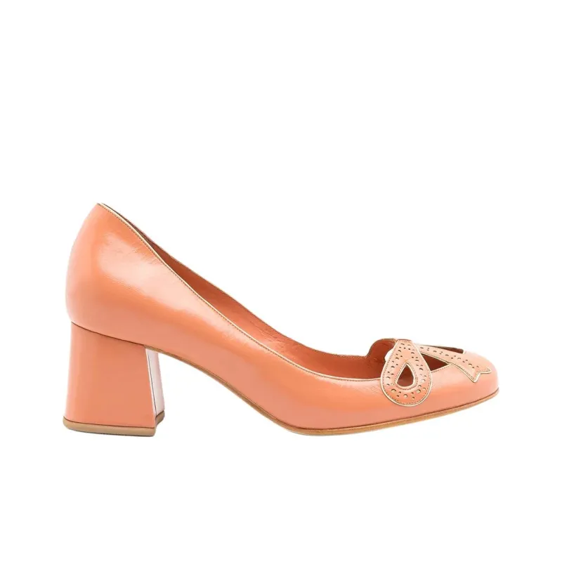 Sarah Chofakian Scarpin Audrey Chunky Heel High Heels 4cm Women's Orange-1