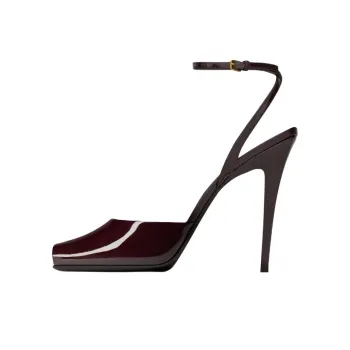 SAINT LAURENT Scandale Slim Heel High Heels 11cm Women's Cherry Red