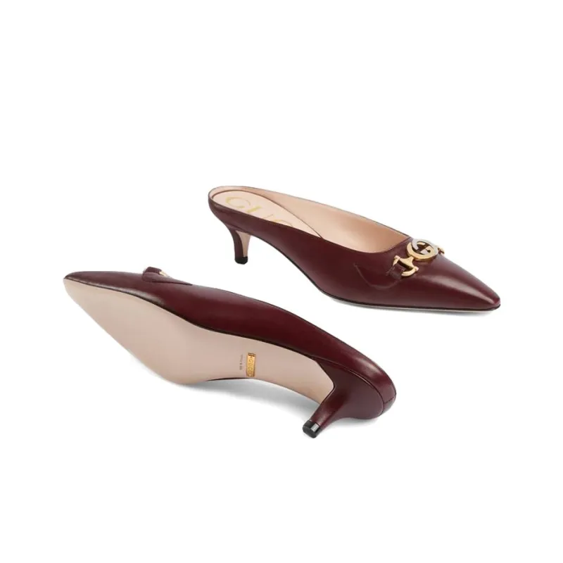 GUCCI Zumi High Heels Women's Burgundy-5