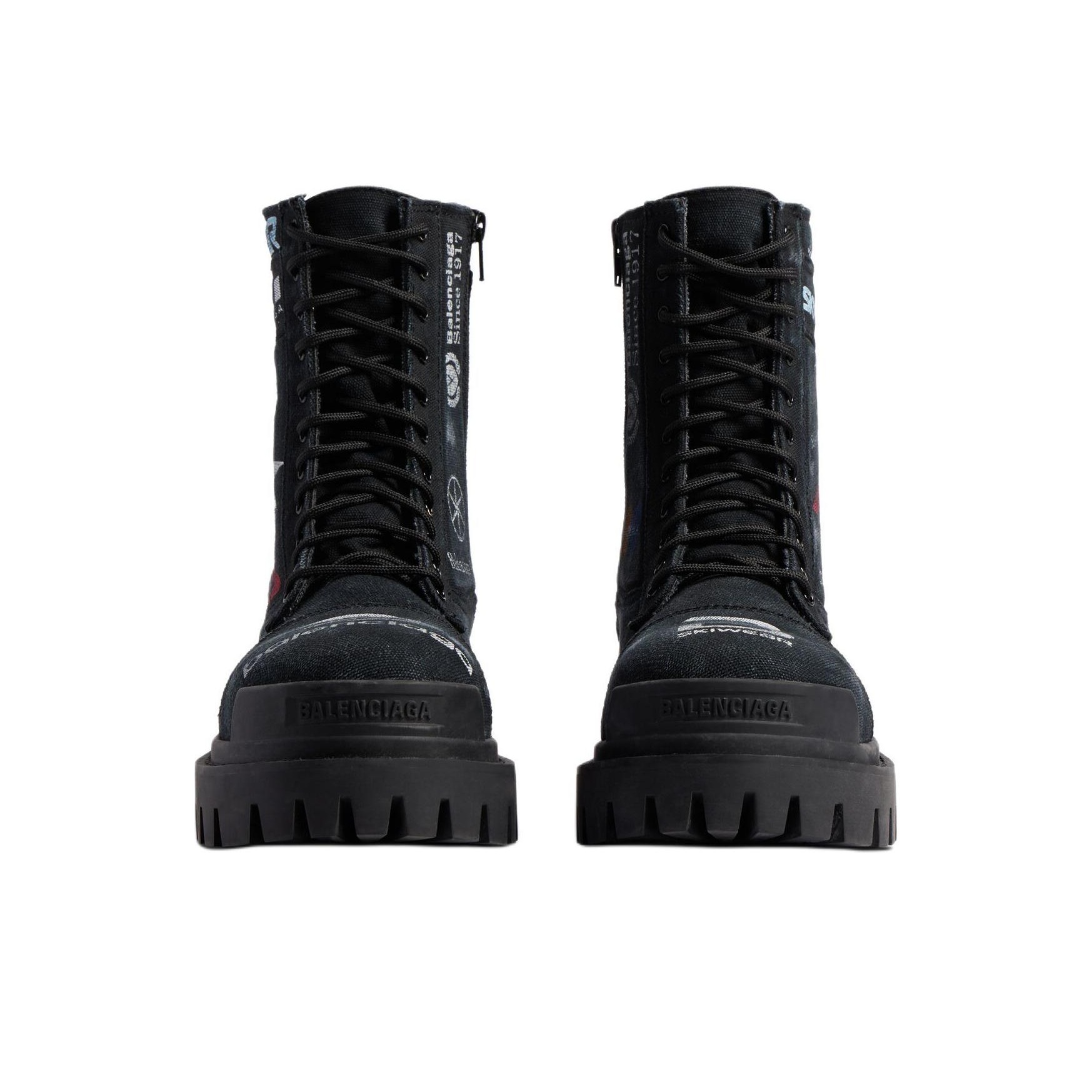 靴 Balenciaga Combat Strike Boots BLK 41 Men's Combat Strike Boot in Black | Balenciaga US