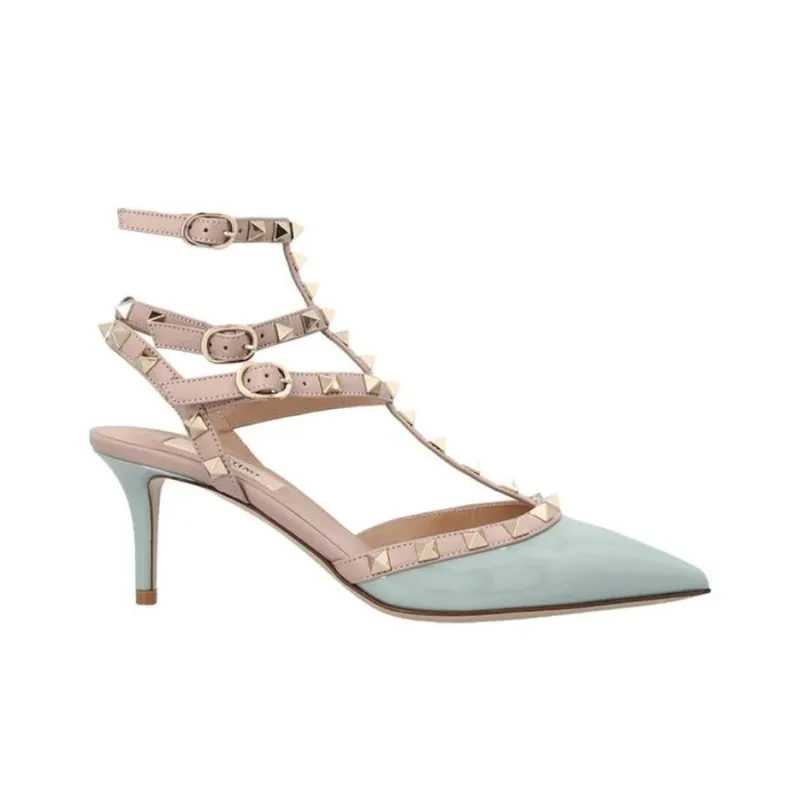 Valentino Slim Heel High Heels Women's Light Blue-1
