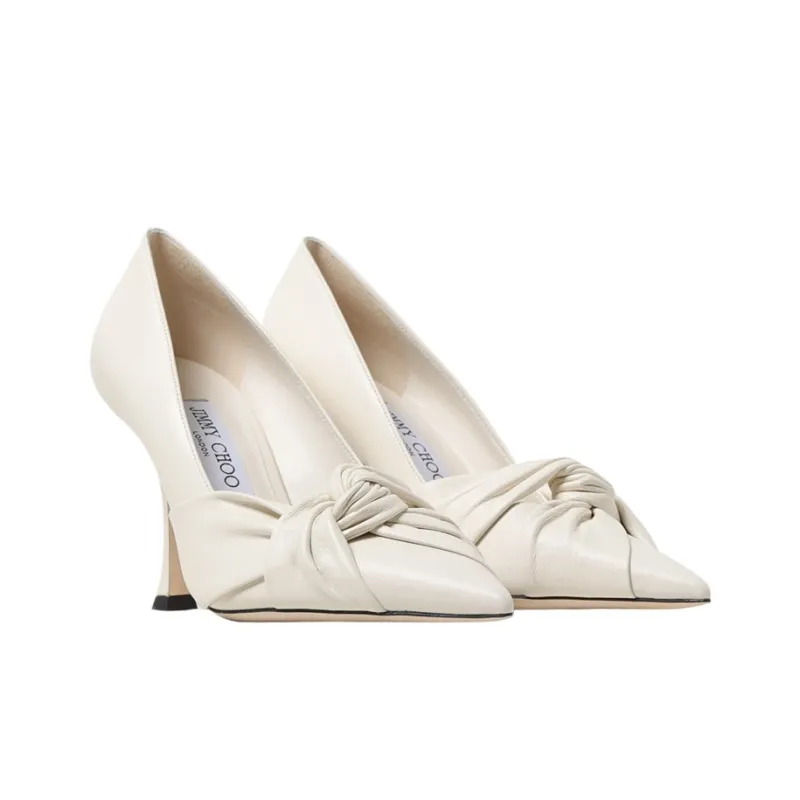 Jimmy Choo Hedera Slim Heel High Heels 9cm Women's Ecru-2