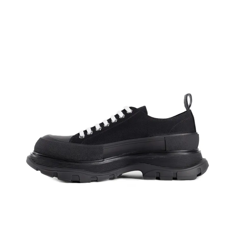 Alexander McQueen Tread Slick Lace Up Sneakers 'Triple Black'-0