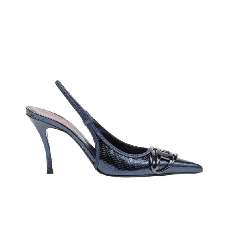 DIESEL D-Venus 80mm Leather Slingback Pumps-1