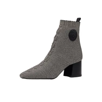 HERMES Volver Ankle Boots 6cm Women's Gray