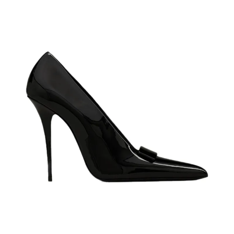 SAINT LAURENT Sue Slim Heel High Heels Women's Black-1