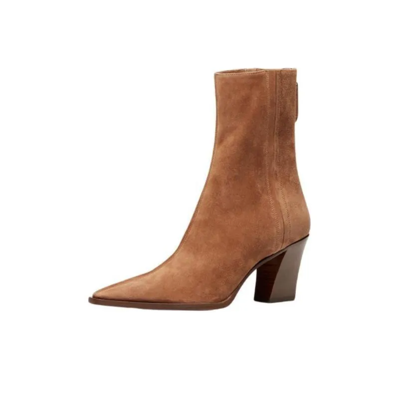 AQUAZZURA Francoise Ankle Boots Women's Brown-3
