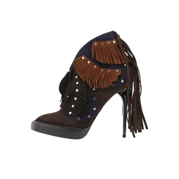 Burberry Lilybell Ankle Boots 12cm Women's Dark Brown