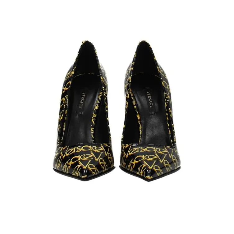 VERSACE High Heels Women's Low-Top Black/Gold-3