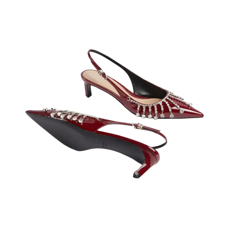 GUCCI Slim Heel High Heels 4.3cm Women's Red-5