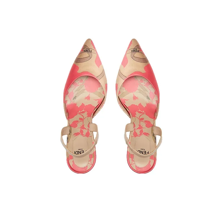 FENDI First Irregular Heel High Heels 6.5cm Women's Pink-3