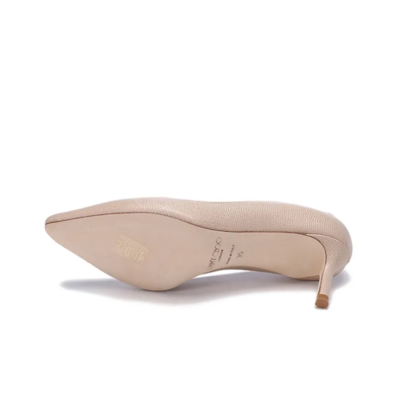 Jimmy Choo SS22 Slim Heel High Heels 6cm Women's Nude-5