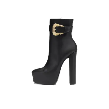 VERSACE JEANS Couture Barocco-buckle 140mm Platform Boots