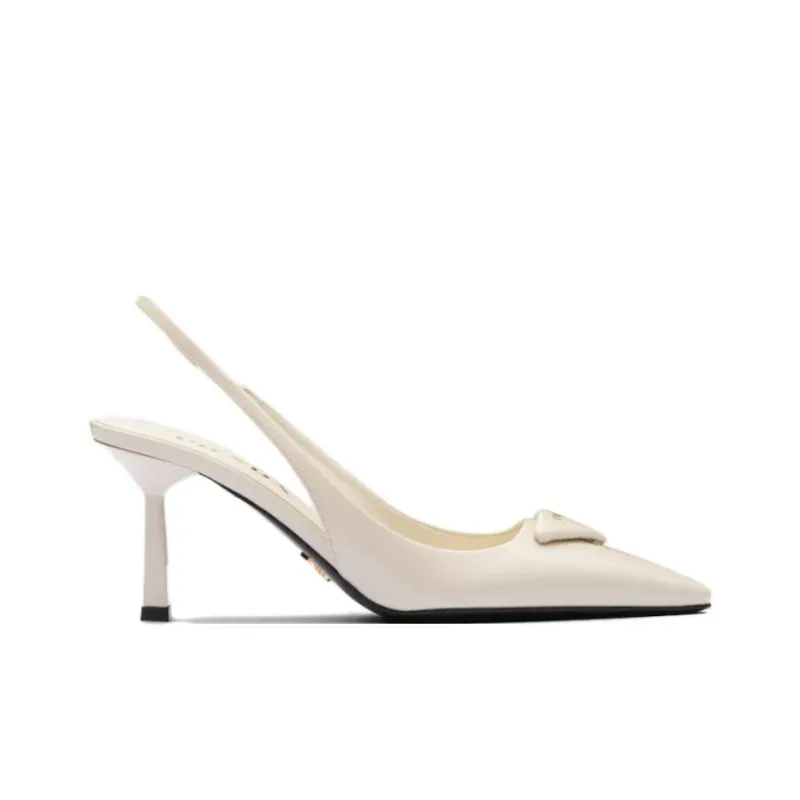 PRADA Slim Heel High Heels 7.5cm Women's White-1