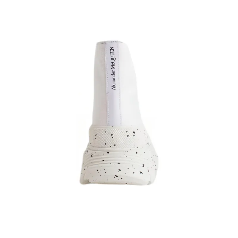 Alexander McQueen Paint Tread Slick High Sneakers 'White Black'-4