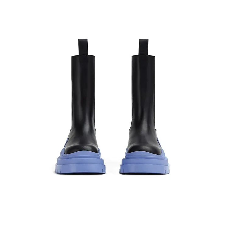 Bottega Veneta Tire Chelsea Boots Women's Black Blue-2
