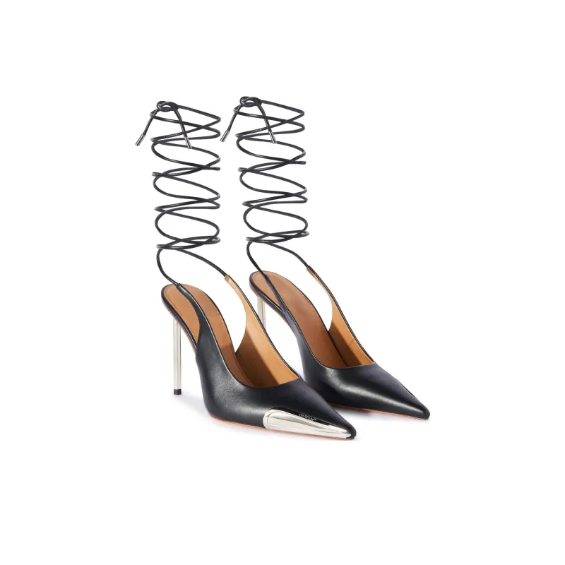 OFF-WHITE Allenframe Lace-up Leather Pumps-2