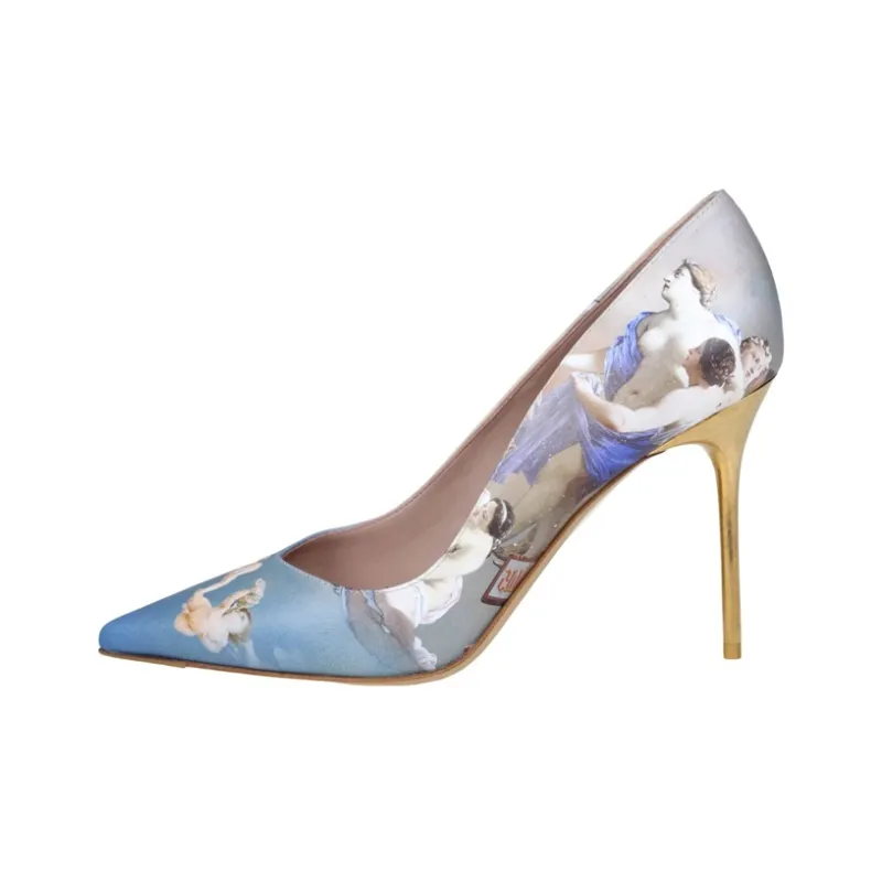 BALMAIN Slim Heel High Heels 9.5cm Women's Blue-0