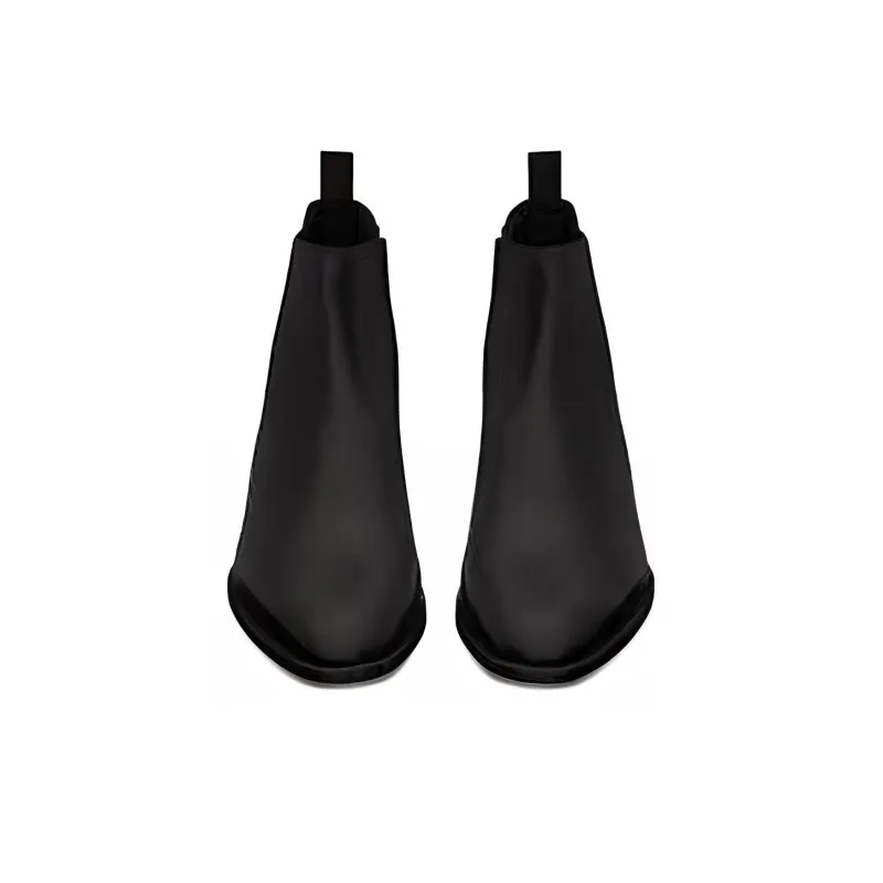 SAINT LAURENT Wyatt Ankle-Length Chelsea Boots Men's Black-2