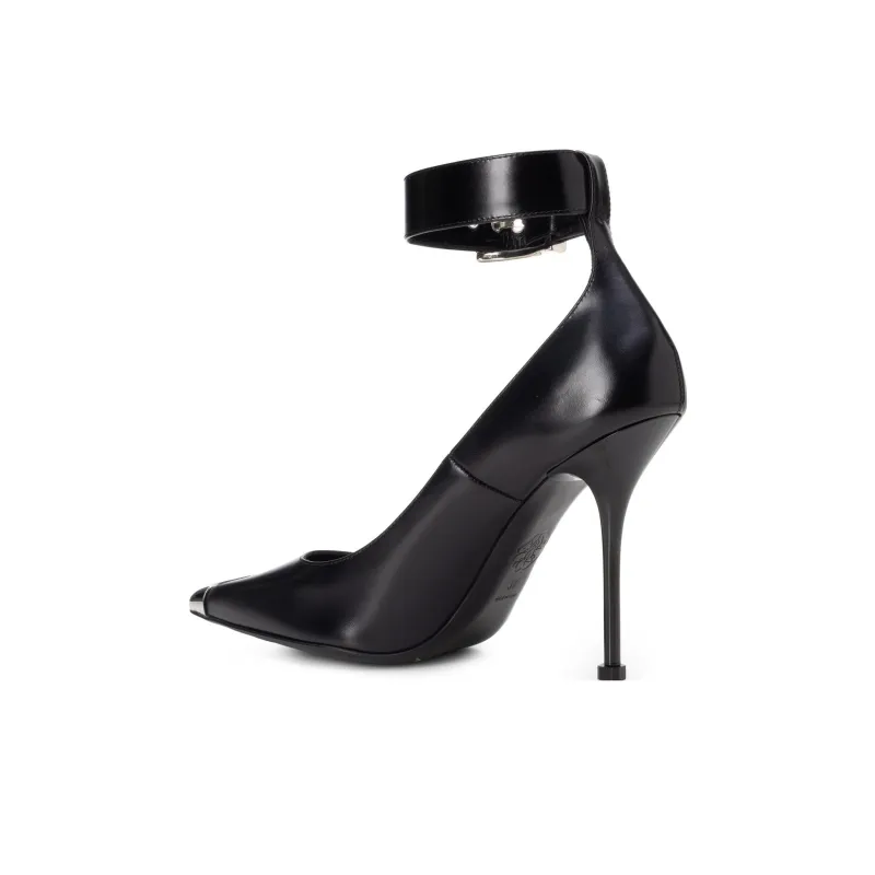 Alexander McQueen Pointed Toe Buckle Strap Detailed Pumps-4