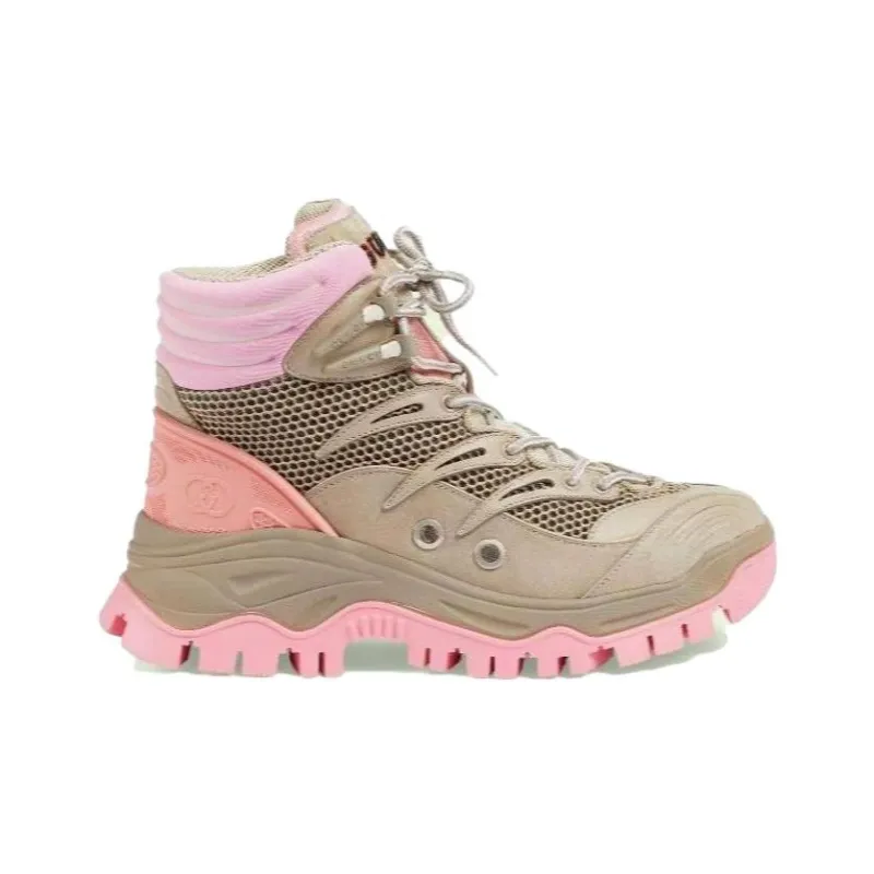 GUCCI Women's Lace Up Ankle Boot 'Beige Pink' Women's-1