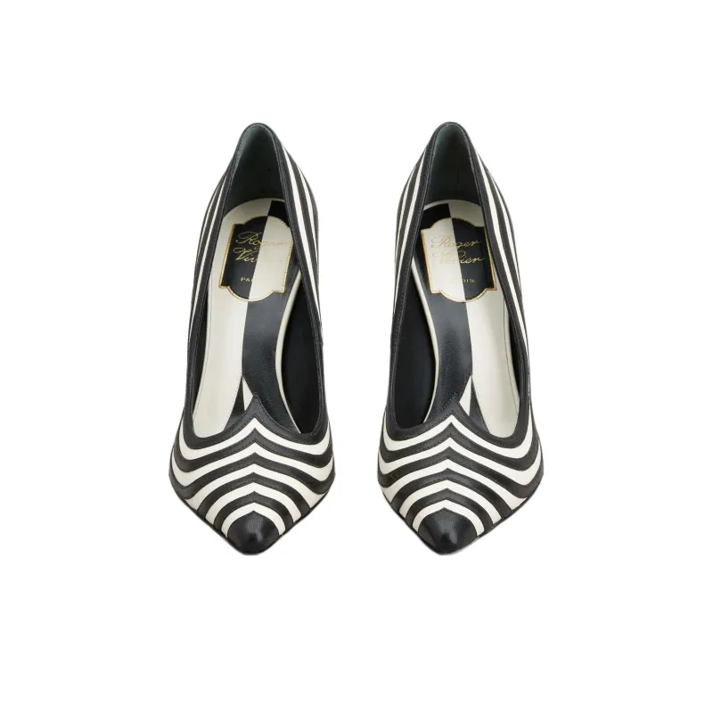 Roger Vivier I Love Vivier Slim Heel High Heels 8cm Women's Black-3