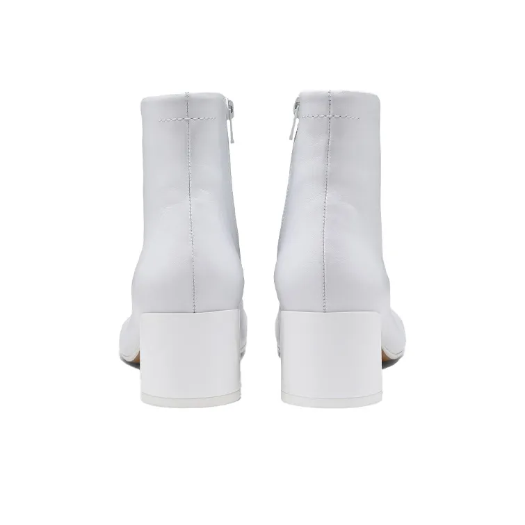 Maison Margiela 6 Logo Ankle Boots Women's White-4
