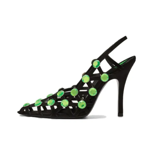 The Attico Grid Embellished Slingbacks Women's