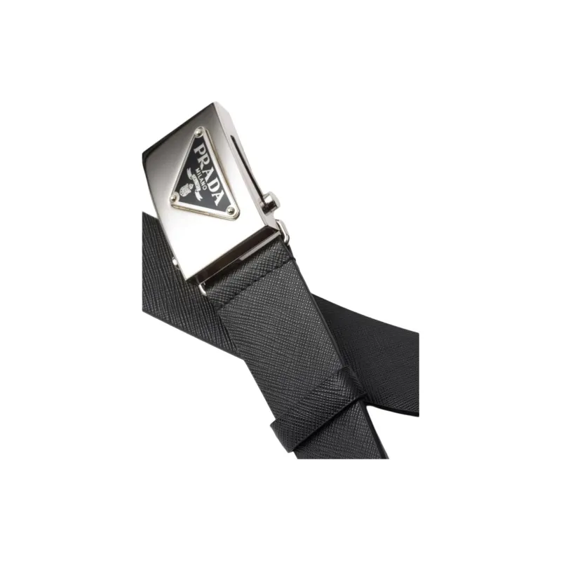 PRADA Triangle logo Saffiano Belt-2