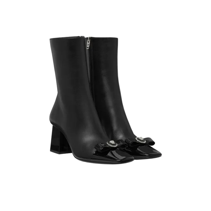 VERSACE Medusa Gianni Ribbon Ankle Boots 7cm Women's Black-2