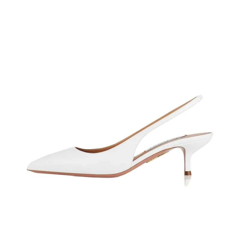 AQUAZZURA Purist Sling Slim Heel High Heels 5cm Women's White-0