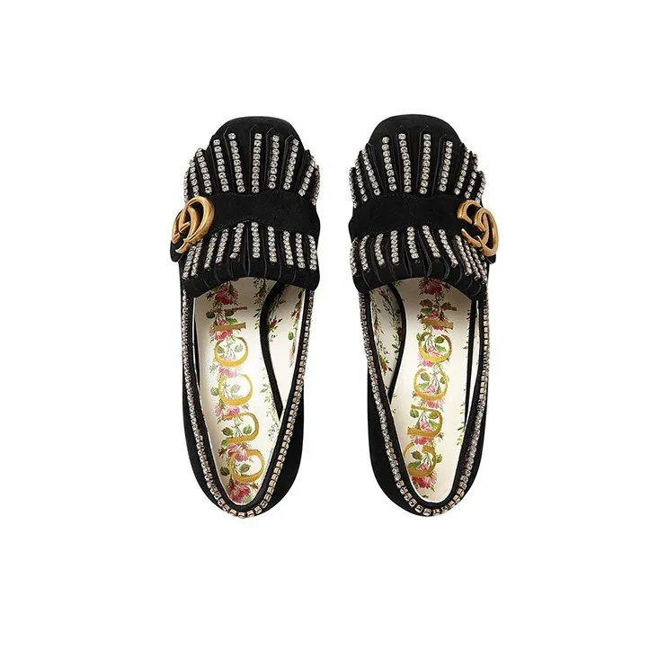 GUCCI Block Heel High Heels 5.5cm Women's Black-2