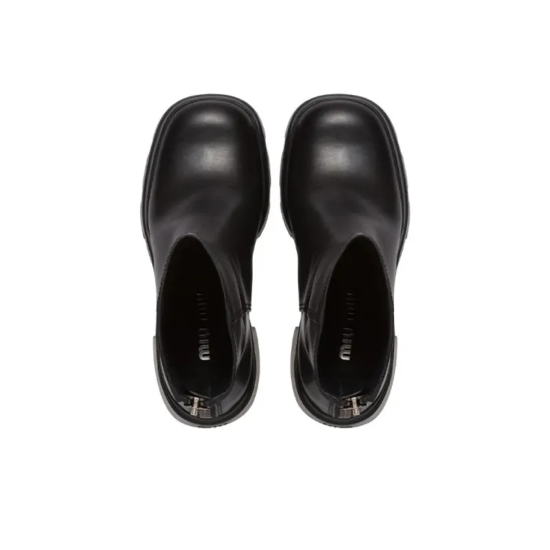 MIU MIU Platform Leather Boots-4