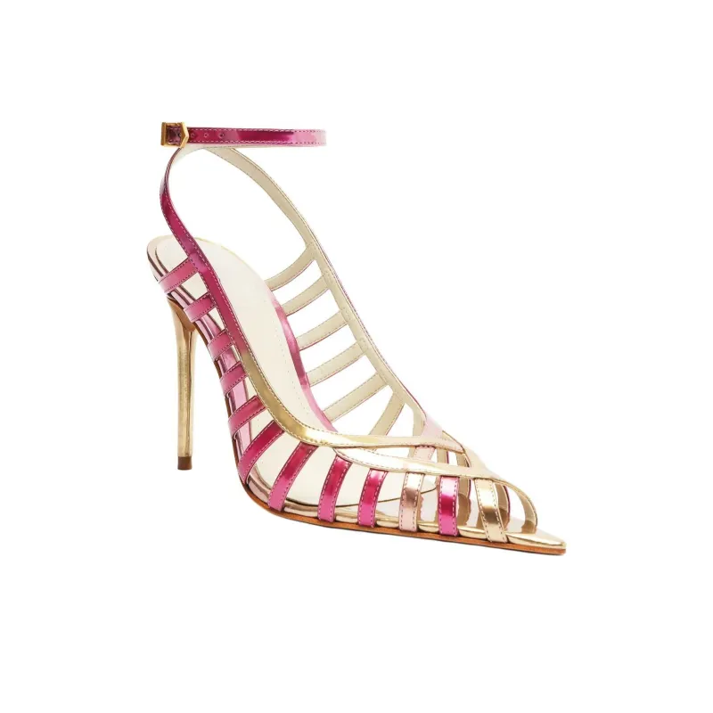 Schutz Iris Slim Heel High Heels 10.5cm Women's Pink-2