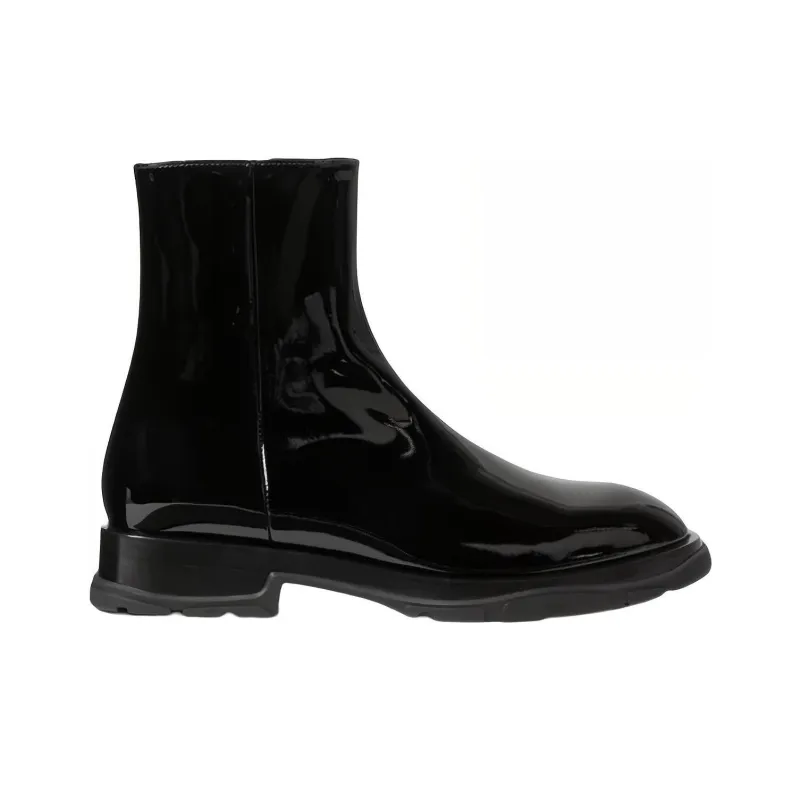 Alexander McQueen Patent leather Ankle Boots 'Black'-1